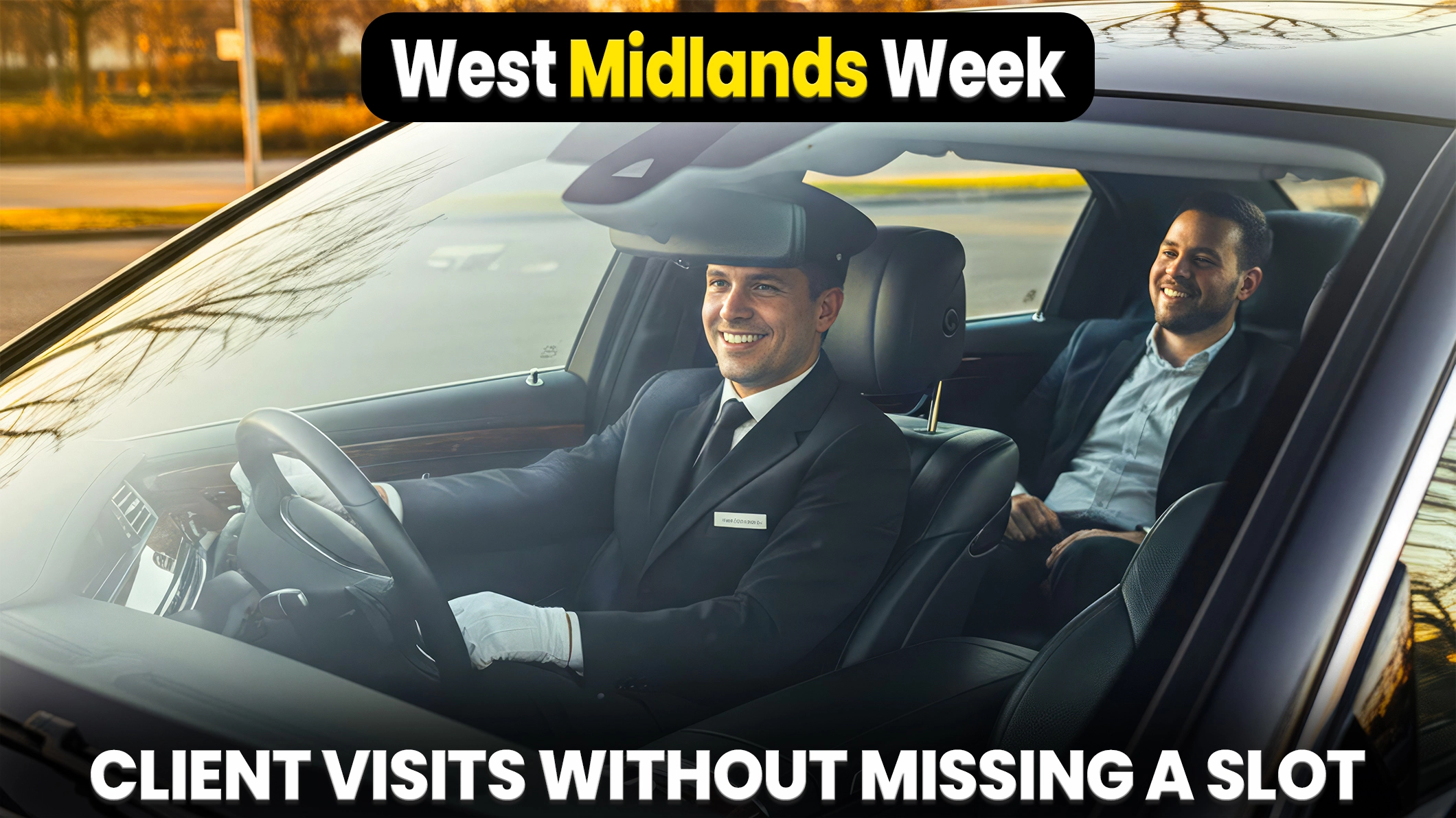 West Midlands week client visits across Solihull, Coventry, and the NEC without missing a slot